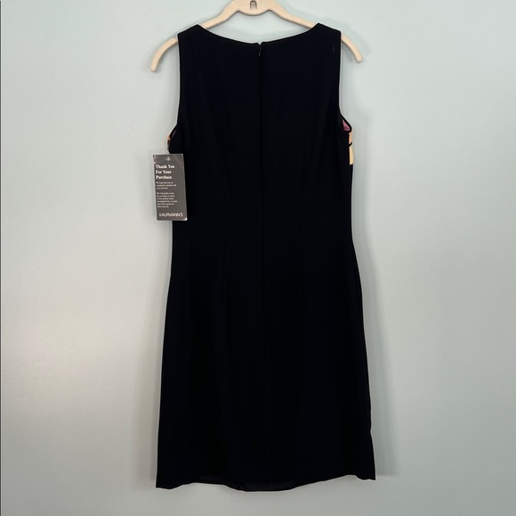 New Vintage Sleeveless Short Black Dress Pink, Orange and Yellow Color Block 8 - Picture 4 of 8